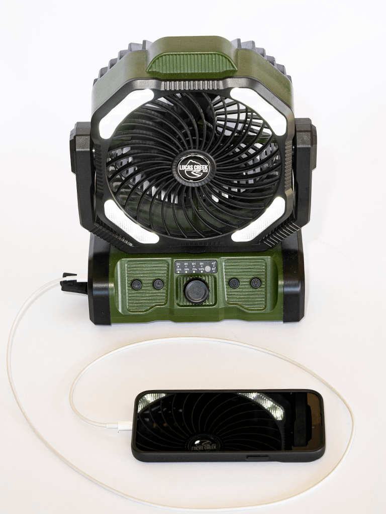 Lucas Creek 3-in-1 Camping Fan, Light with Power Bank