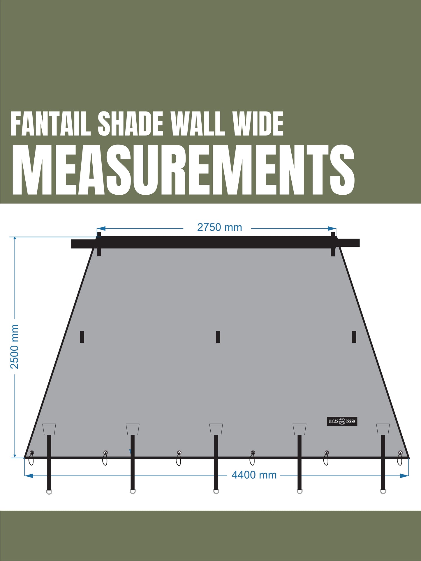 Lucas Creek Fantail Awning Waterproof Shade Wall (Gen 3 Awnings)