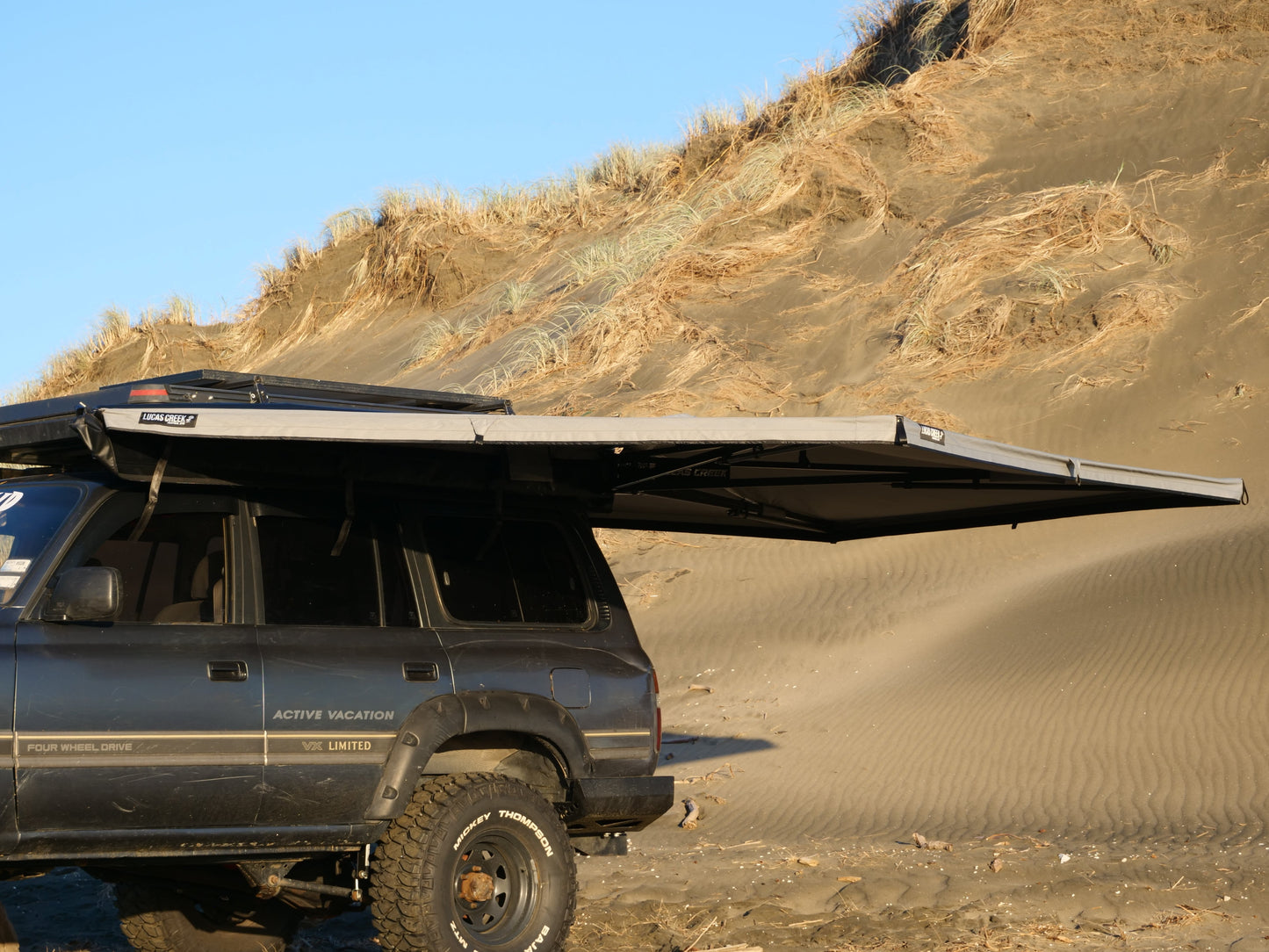 Lucas Creek Awning on Muriwai Beach