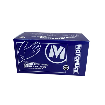 Black Textured Nitrile Gloves, 8Mil Full grip Heavy Duty