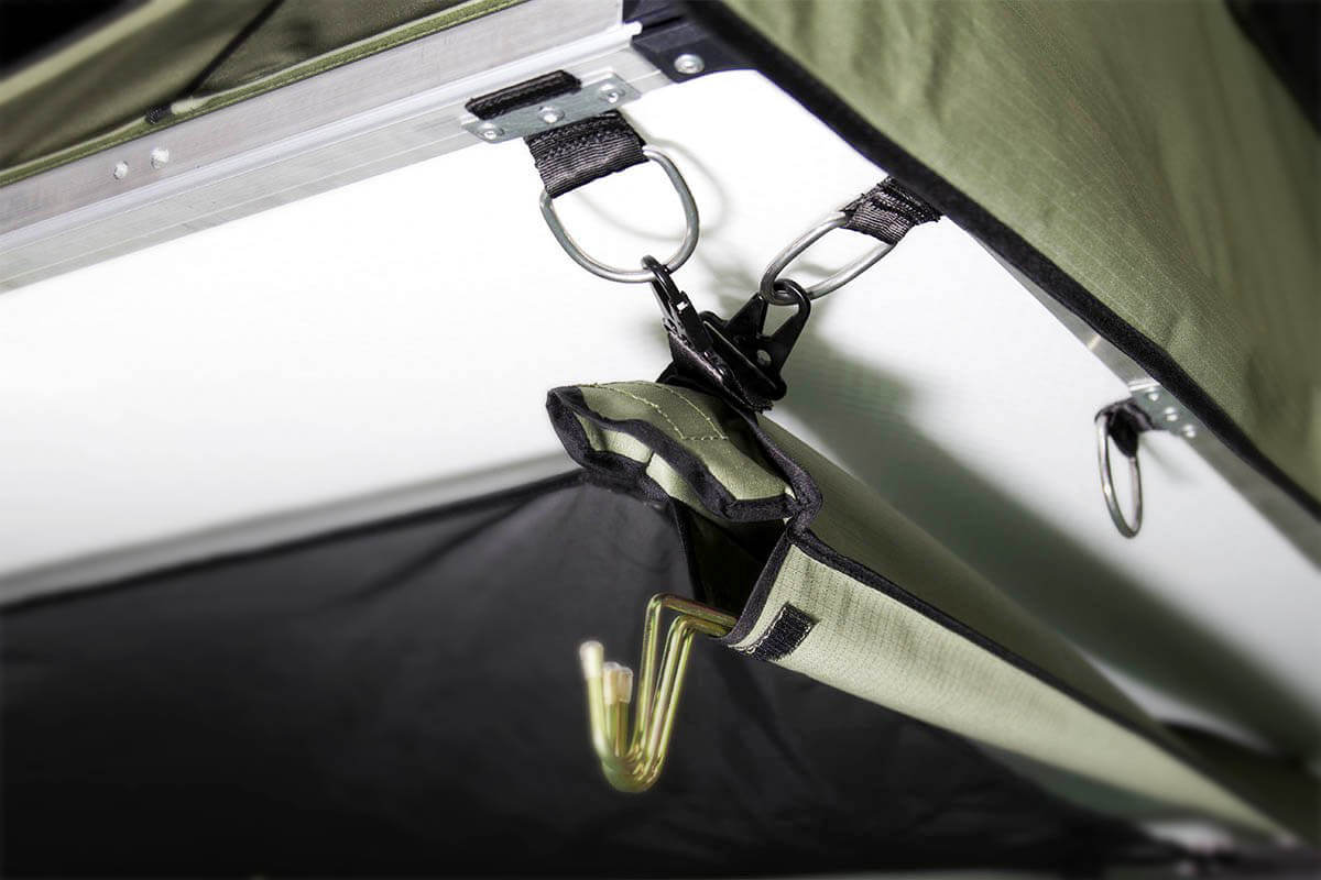Lucas Creek Roof Top Tent pole bag open
